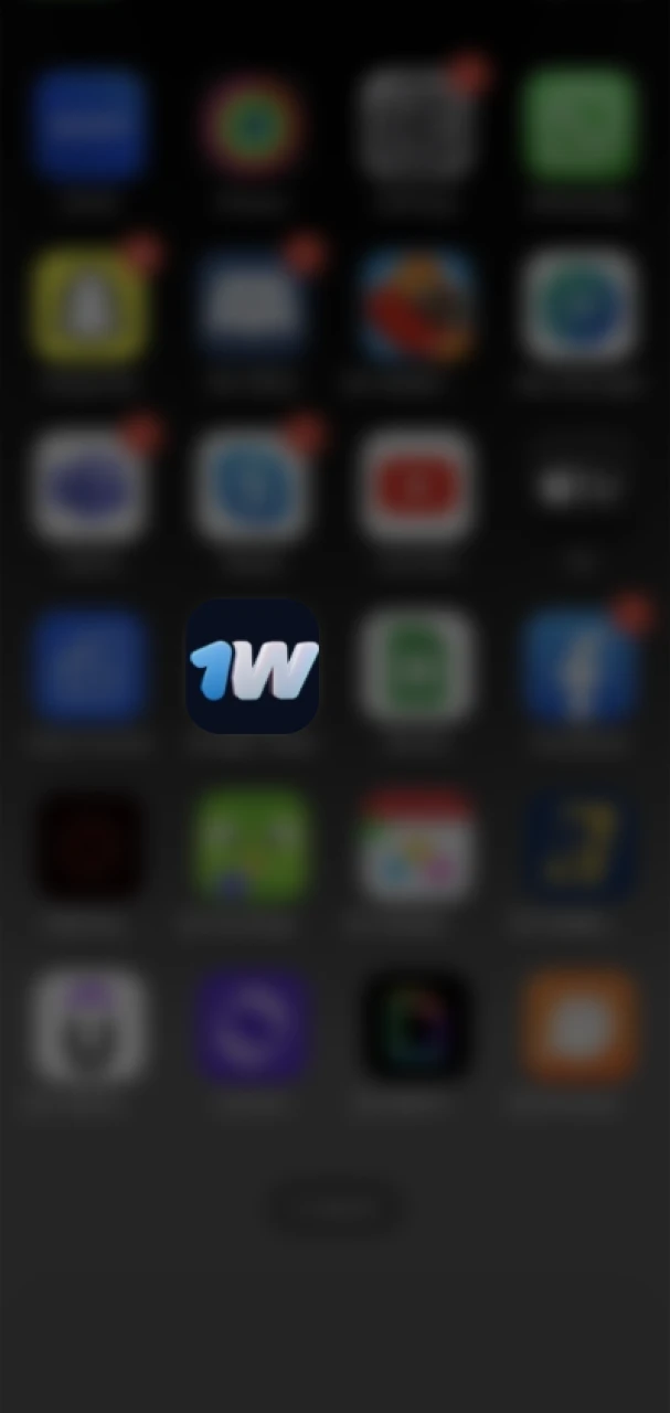 After installing the 1win app, find it on your home screen and open it.