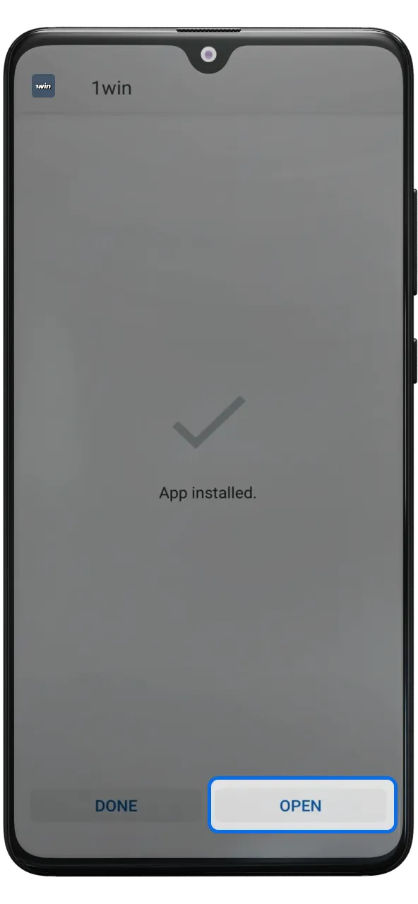 Open the installed 1win app to start betting and playing.