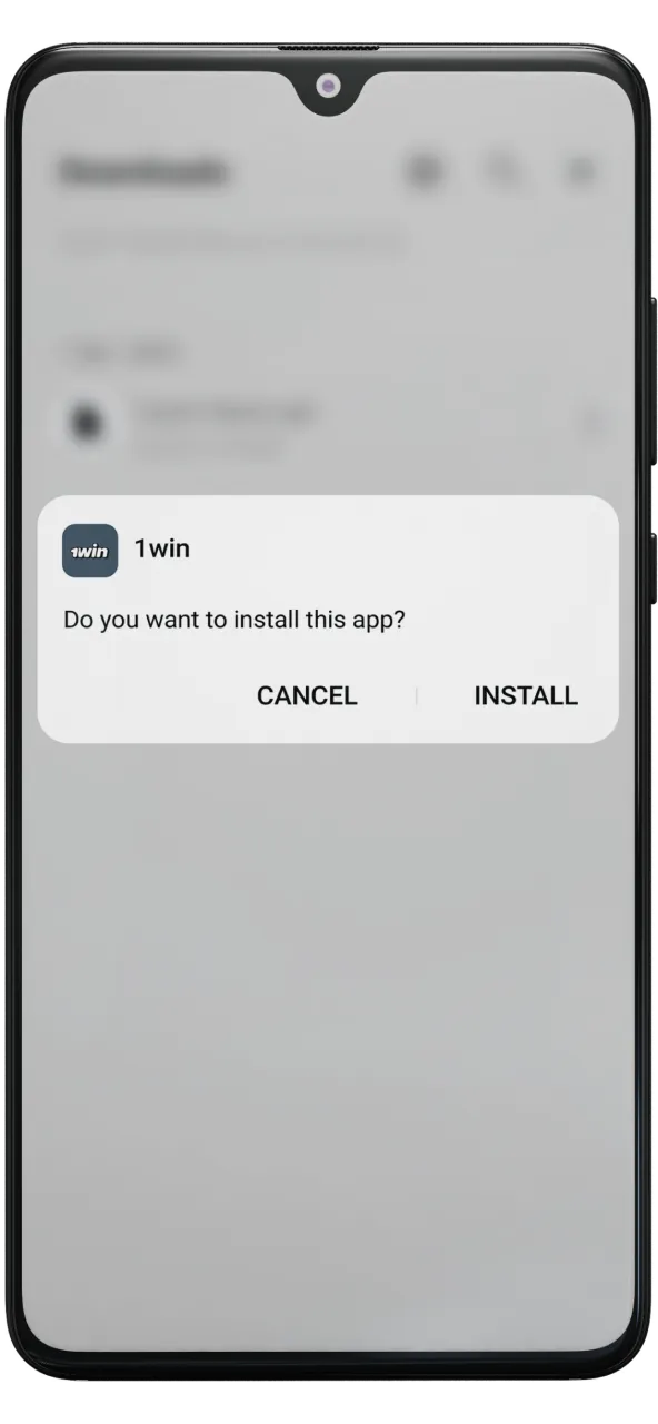 Install the 1win app on your phone.